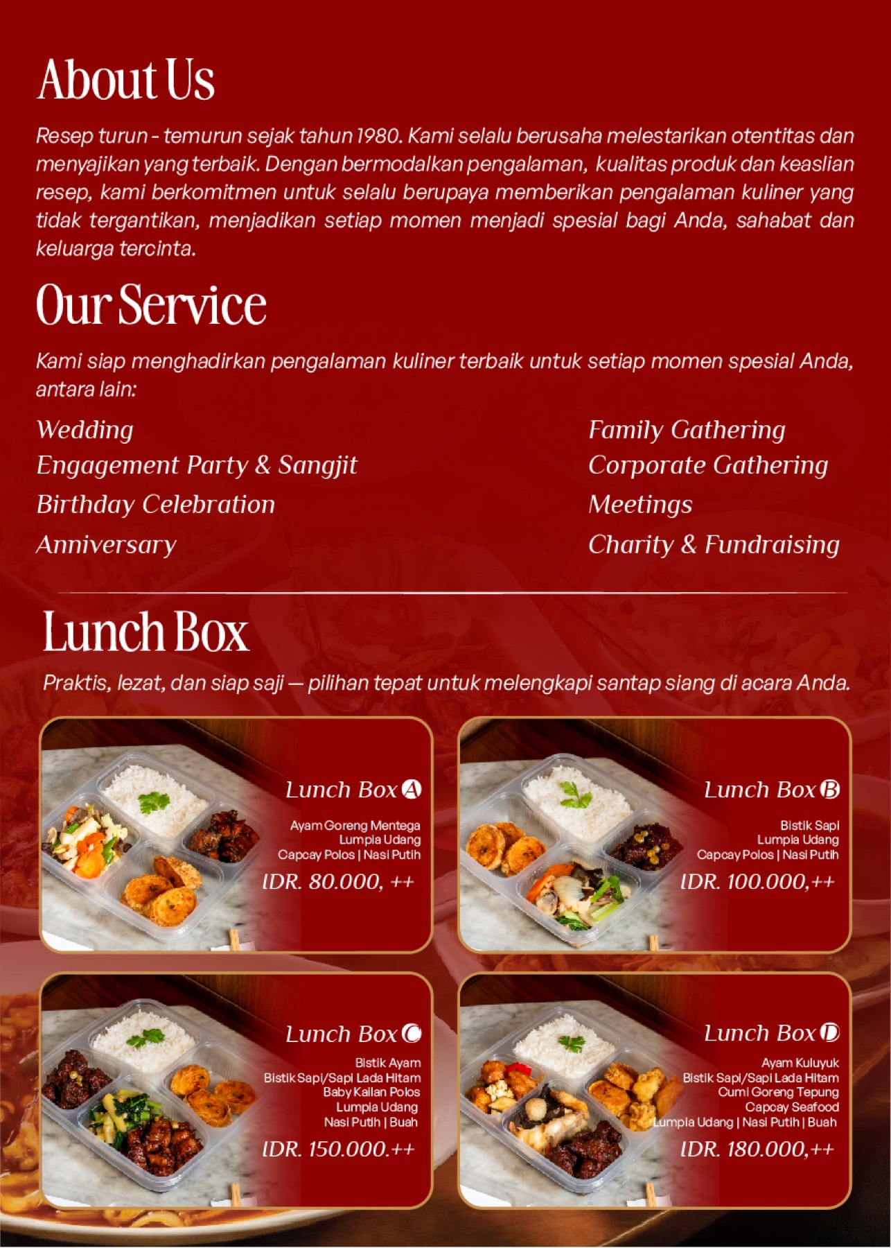 Flyer layanan banquet Sinar Mandala